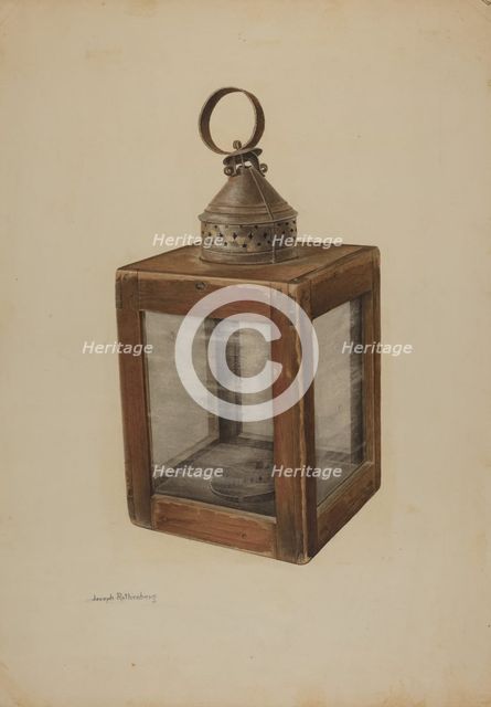 Hand Lantern, c. 1938. Creator: Joseph Rothenberg.