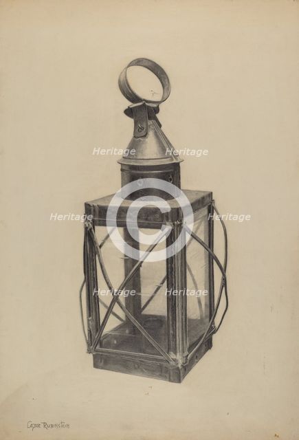 Hand Lantern, c. 1938. Creator: Lazar Rubinstein.