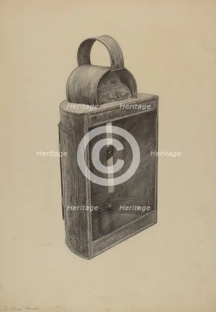 Hand Lantern, c. 1938. Creator: Samuel W. Ford.