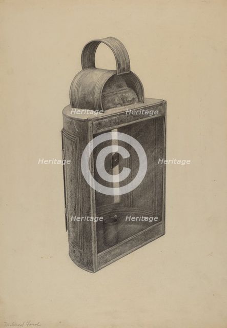 Hand Lantern, c. 1938. Creator: Samuel W. Ford.