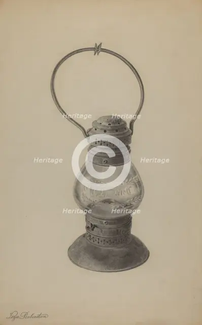 Hand Lantern, c. 1939. Creator: Lazar Rubinstein.