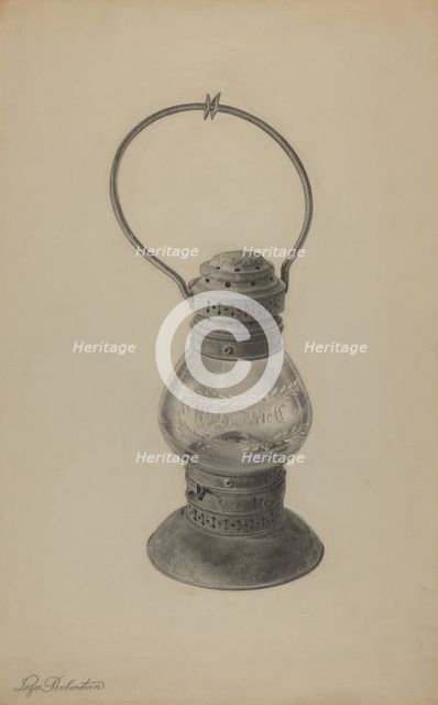 Hand Lantern, c. 1939. Creator: Lazar Rubinstein.