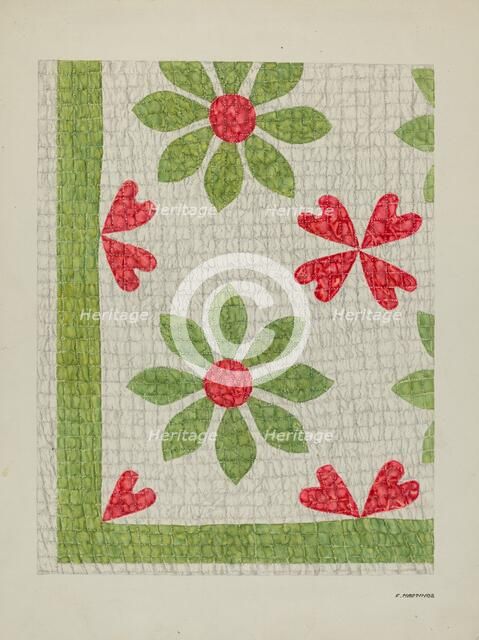 Hand Made Quilt, c. 1938. Creator: Florence Hastings.