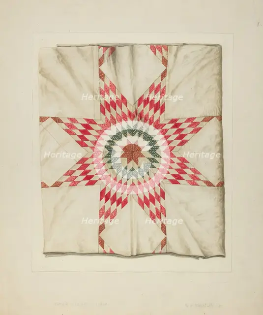 Hand Made Quilt, c. 1938. Creator: Wilford H. Shurtliff.