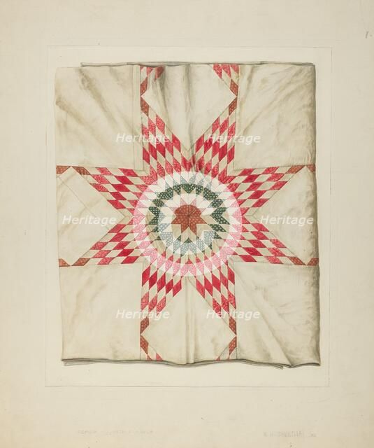 Hand Made Quilt, c. 1938. Creator: Wilford H. Shurtliff.