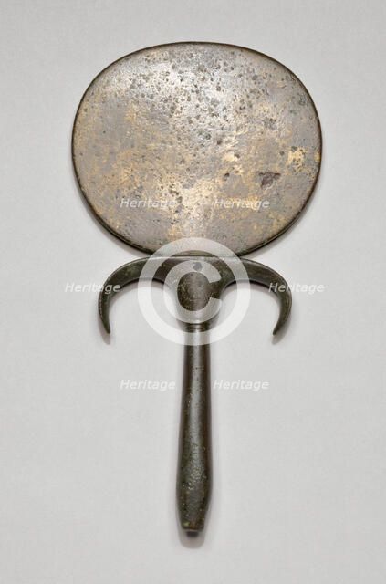Hand Mirror, Egypt, New Kingdom, Dynasty 18-20 (about 1550-1070 BCE). Creator: Unknown.