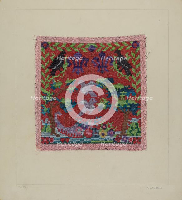 Hand Needlework, c. 1938. Creator: Frank J Mace.