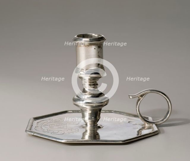 Hand Or Chamber Candlestick, 1693/94. Creator: Joseph Ward.