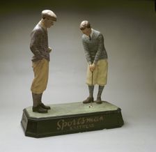 Hand-painted figures advertising Sportsman Knitwear, c1910. Creator: Unknown