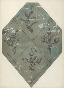 Hand Painted Wall (Detail), c. 1940. Creator: Michael Lauretano