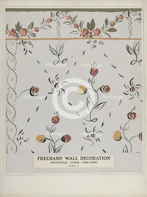 Hand Painted Wall (Detail), c. 1938. Creator: Martin Partyka.