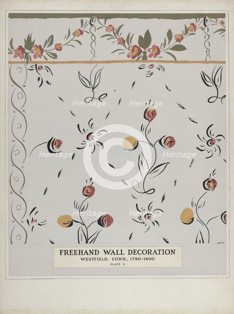 Hand Painted Wall (Detail), c. 1938. Creator: Martin Partyka.