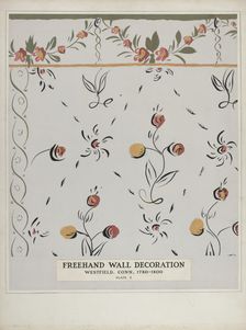 Hand Painted Wall (Detail), c. 1938. Creator: Martin Partyka