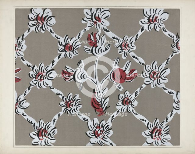 Hand Painted Wall (Detail), c. 1938. Creator: Martin Partyka.