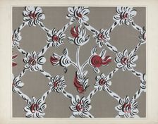 Hand Painted Wall (Detail), c. 1938. Creator: Martin Partyka
