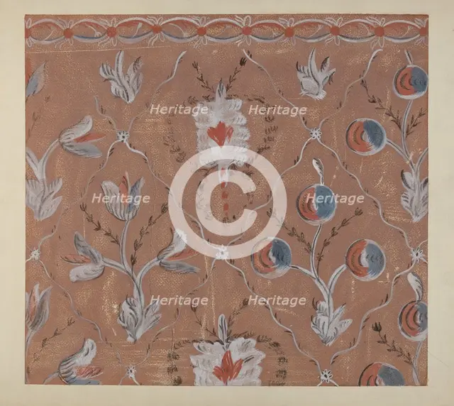 Hand Painted Wall (Detail), c. 1939. Creator: Martin Partyka.