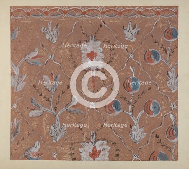 Hand Painted Wall (Detail), c. 1939. Creator: Martin Partyka.