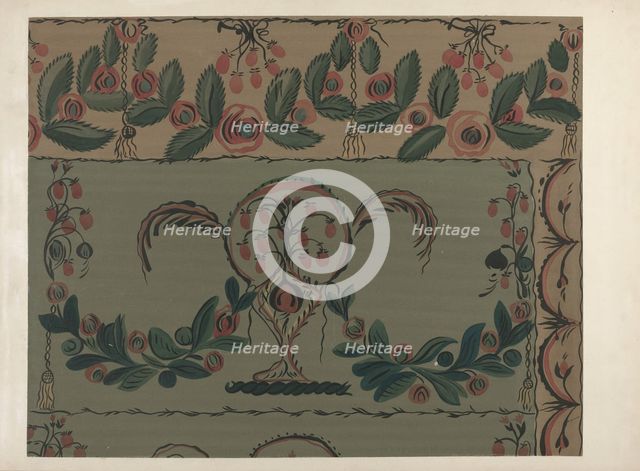 Hand Painted Wall (Detail), c. 1939. Creator: Martin Partyka.