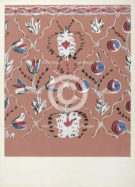 Hand Painted Wall (Detail), c. 1939. Creator: Martin Partyka.