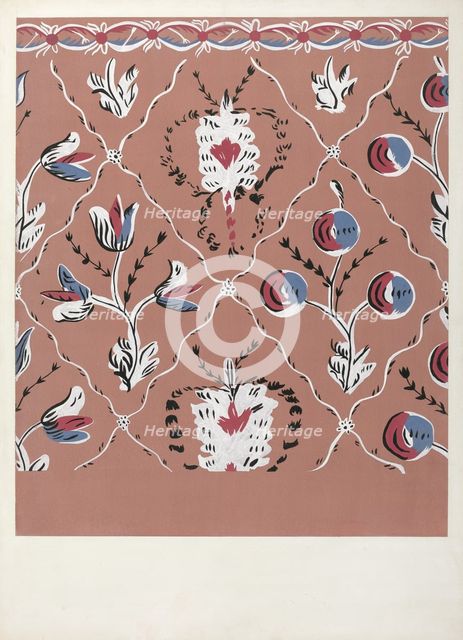 Hand Painted Wall (Detail), c. 1939. Creator: Martin Partyka.
