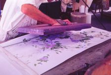 Hand-Printing of Wallpaper (Sandersons, London), 20th century. Artist: Sandersons