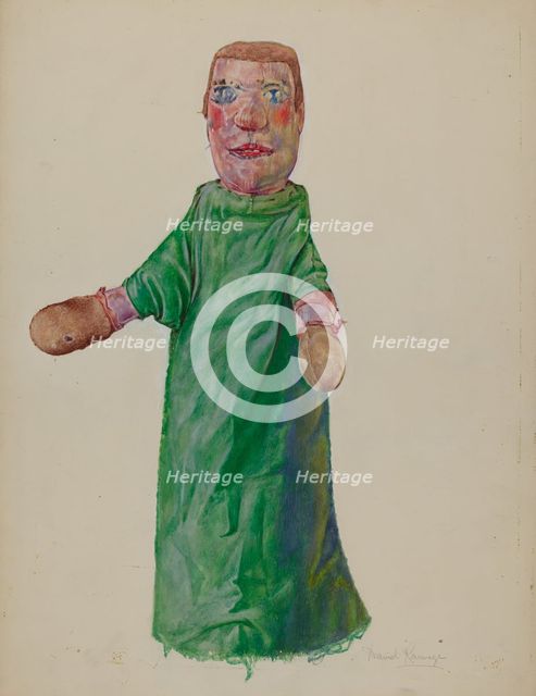 Hand Puppet Boxer, c. 1936. Creator: David Ramage.