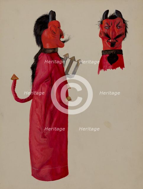 Hand Puppet - Devil, c. 1936. Creator: Joseph Shapiro.