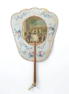 Hand screen depicting Dorval and Lucile, c.1769-c.1781. Creators: Anon, Charles Emmanuel Patas