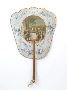 Hand screen depicting Dorval and Lucile, c.1769-c.1781. Creators: Anon, Charles Emmanuel Patas