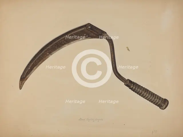 Hand Sickle, 1939. Creator: Lloyd Charles Lemcke.