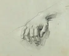 Hand study for "Arindal and Daura", around 1820/1855. Creator: Johann Peter Krafft