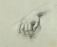 Hand study for "Arindal and Daura", around 1820/1855. Creator: Johann Peter Krafft