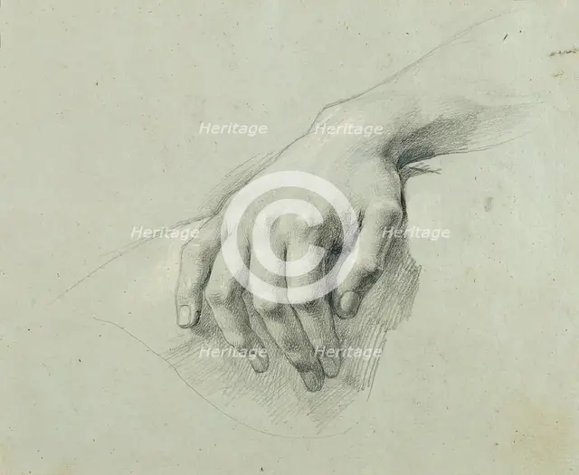 Hand study for "Arindal and Daura", around 1820/1855. Creator: Johann Peter Krafft.