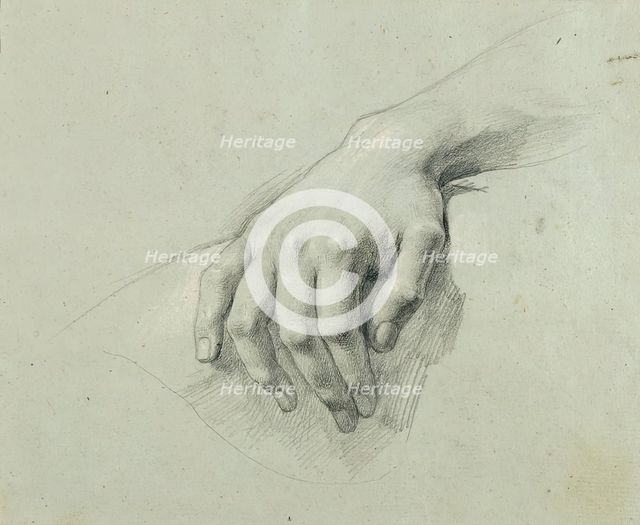 Hand study for "Arindal and Daura", around 1820/1855. Creator: Johann Peter Krafft.