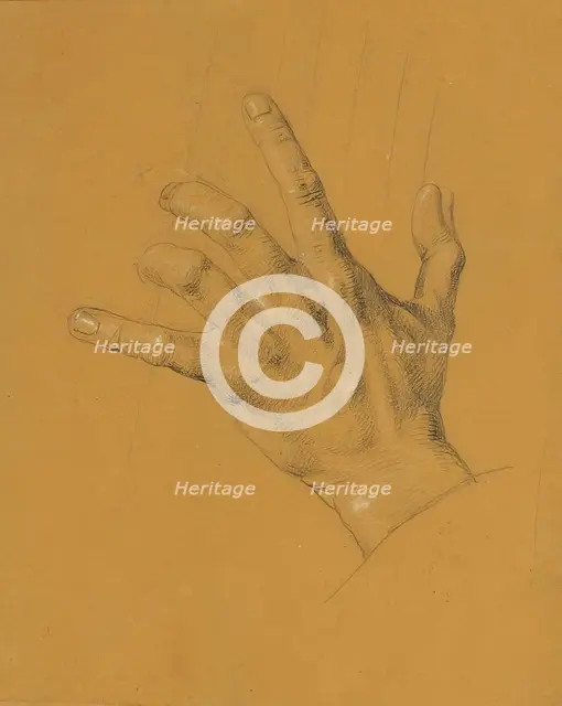 Hand study for "Ossian and Malvina", before 1821. Creator: Johann Peter Krafft.