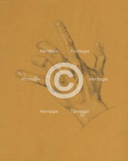 Hand study for "Ossian and Malvina", before 1821. Creator: Johann Peter Krafft.