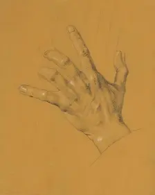 Hand study for "Ossian and Malvina", before 1821. Creator: Johann Peter Krafft