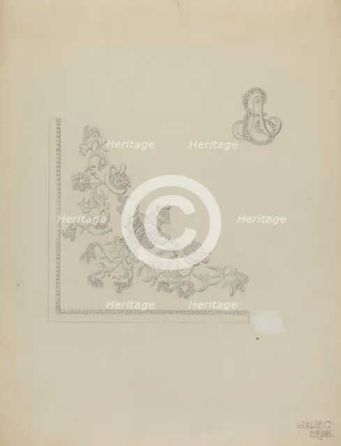Handmade Embroidery, 1935/1942. Creator: Julie C Brush.