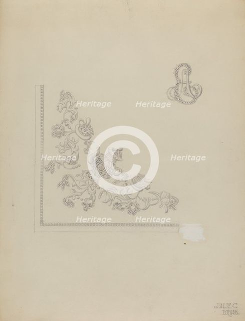 Handmade Embroidery, 1935/1942. Creator: Julie C Brush.