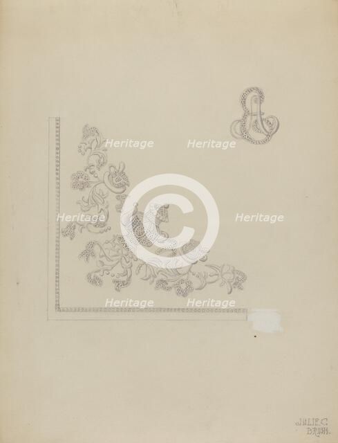 Handmade Embroidery, 1935/1942. Creator: Julie C Brush.