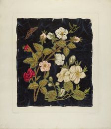 Handmade Flowers on Black, 1935/1942. Creator: Frank J Mace
