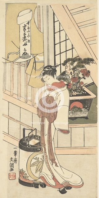 Handayu, An Actor in a Female Role, 1723-1792. Creator: Ippitsusai Buncho.