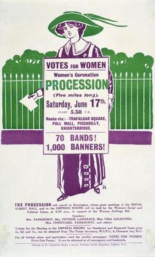 Handbill advertising the Women's Coronation Procession on Saturday 17 June, 1911