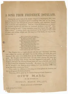 Handbill for a performance by the Fisk Jubilee Singers, 1875. Creator: Unknown