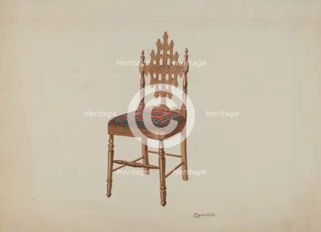 Handcarved Side Chair, 1937. Creator: Cornelius Christoffels.