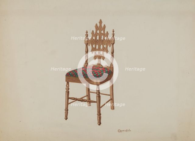 Handcarved Side Chair, 1937. Creator: Cornelius Christoffels.