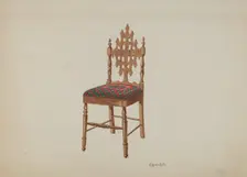 Handcarved Side Chair, 1937. Creator: Cornelius Christoffels
