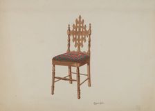 Handcarved Side Chair, 1937. Creator: Cornelius Christoffels