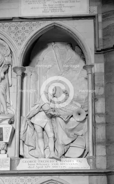 Handel Monument, Westminster Abbey, London, 1945-1980. Creator: Eric de MarÃ©.
