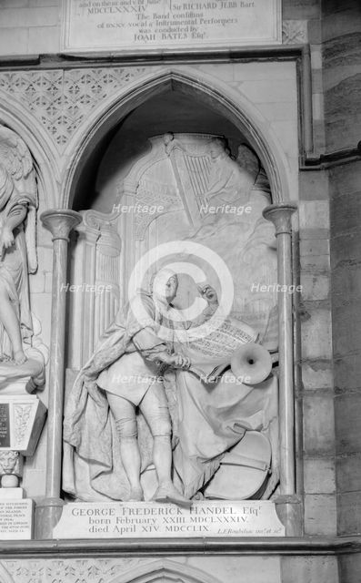 Handel Monument, Westminster Abbey, London, 1945-1980. Creator: Eric de MarÃ©.